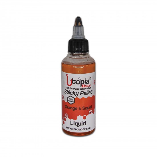 Aditiv Lichid Utopia Baits - Sticky Pellet Liquid Orange & Squid 100ml